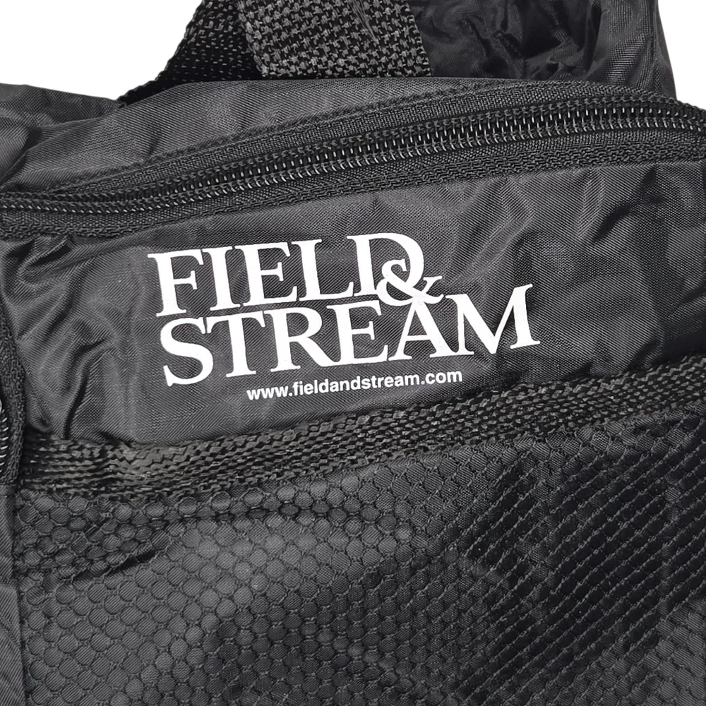 Field & Stream Black Outdoor Travel Fishing Full Zip Crossbody Duffle Bag